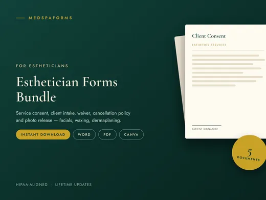 Esthetician Forms Bundle (English)